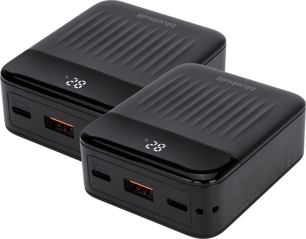 BlueBuilt Power Bank 10.000 mAh met Snelladen 20 Watt Duo Pack