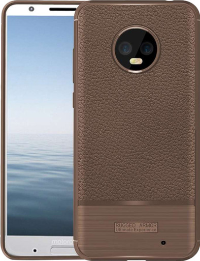 Just in Case Rugged Armor Moto G6 Plus Back Cover Bruin is nooit meer leverbaar