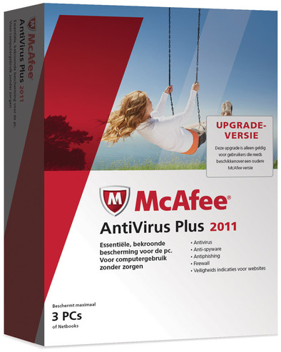 McAfee AntiVirus Plus 2011 3 User NL Upgrade is nooit meer leverbaar