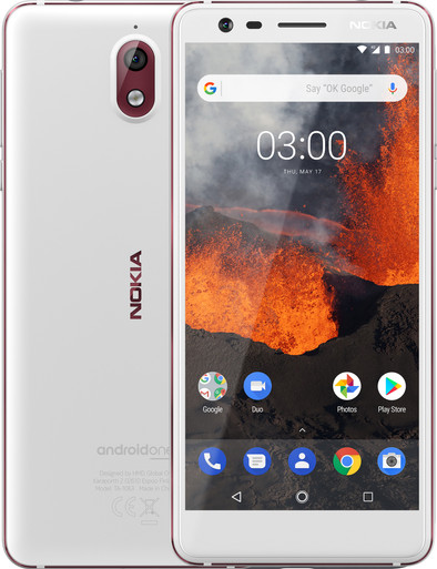 Nokia 3.1 Wit is nooit meer leverbaar