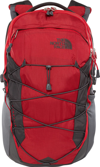 north face borealis backpack rocket red asphalt grey The and simplified internal organization Recon Backpack in Rage Red
