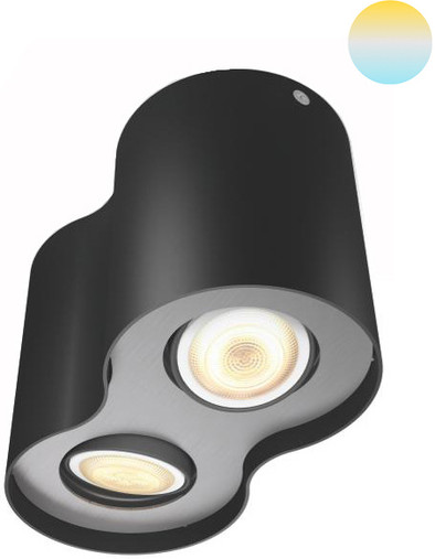 Philips Hue Pillar opbouwspot White Ambiance 2-lichts Zwart is nooit meer leverbaar