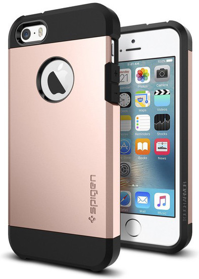 Spigen Tough Armor Apple iPhone 5/5S/SE Rose Gold is nooit meer leverbaar