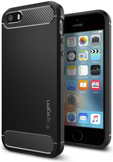 Spigen Rugged Armor Apple iPhone 5/5S/5SE Zwart is nooit meer leverbaar