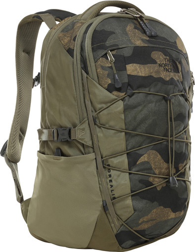 The North Face Borealis Burnt Olive Green Waxed Camo Print/B is nooit meer leverbaar