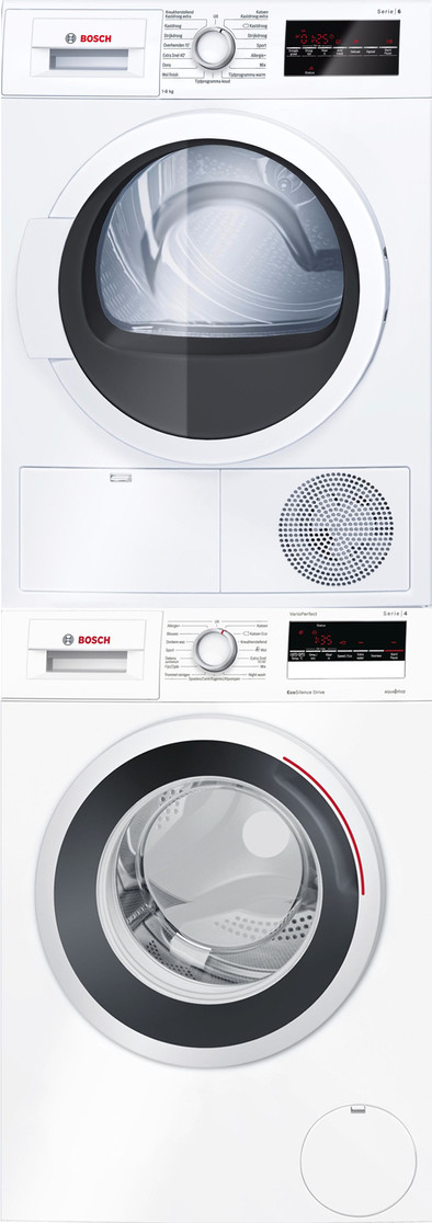 Bosch WAN28242NL + Bosch WTG86400NL + tussenstuk is nooit meer leverbaar