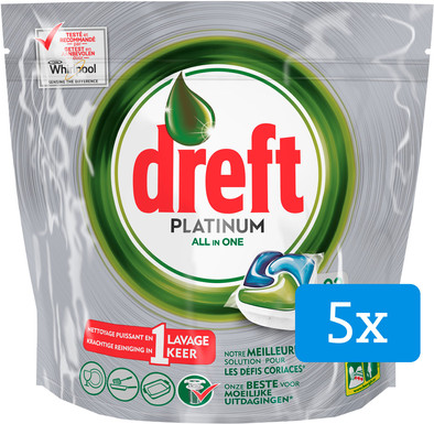 Kwartaalpakket: Dreft platinum original 5x 22 pack is nooit meer leverbaar