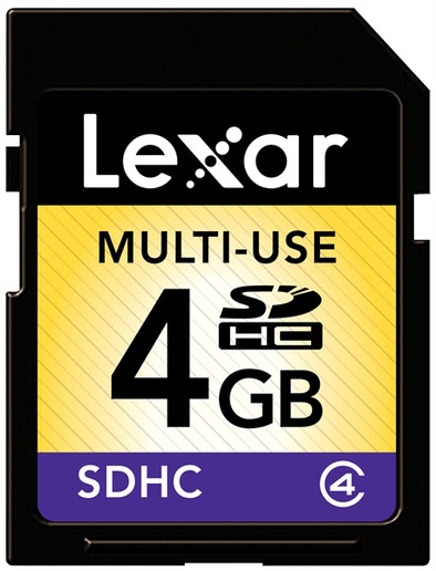 Lexar SDHC 4GB Digital Class 4 is nooit meer leverbaar