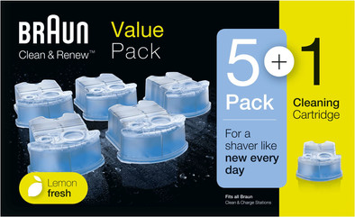 Braun reinigingsvloeistof Clean &amp; Renew cartridges (5+1 stuks) is nooit meer leverbaar