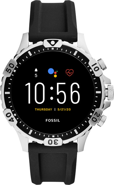 Fossil Garrett HR Gen 5 FTW4041 Zilver/Zwart is nooit meer leverbaar