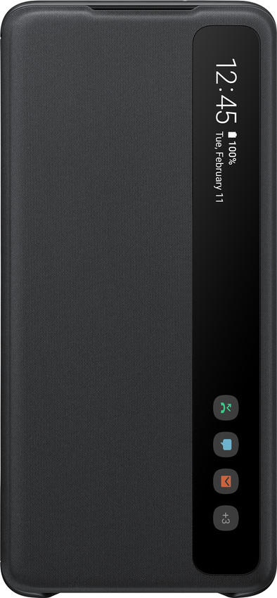 Samsung Galaxy S20 Plus Clear View Cover Zwart is nooit meer leverbaar