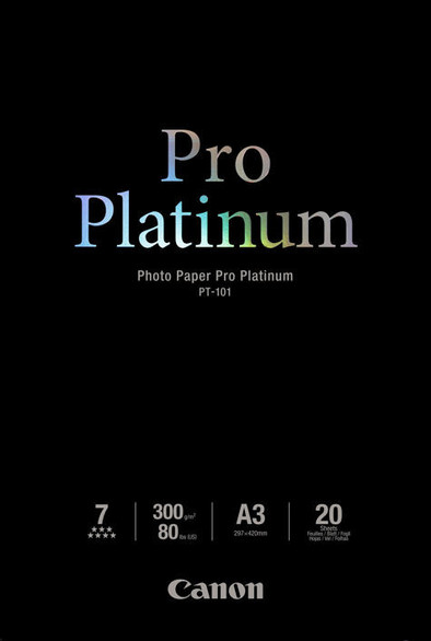 Canon PT-101 Pro Platinum Photo Paper 20 Sheets A3 is no longer available