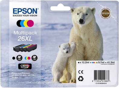 Epson 26 XL 4-Kleuren Pack (C13T26364010) is nooit meer leverbaar