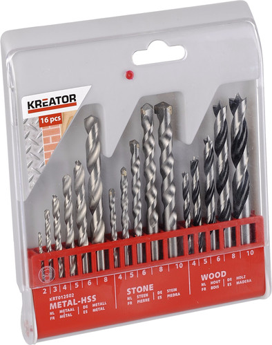 Kreator Borenset Metaal/Steen/Hout 16-delig is nooit meer leverbaar