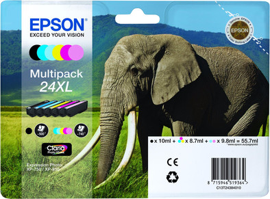 Epson 24 XL Inktcartridge 6 Colour Multipack C13T24384010 is nooit meer leverbaar