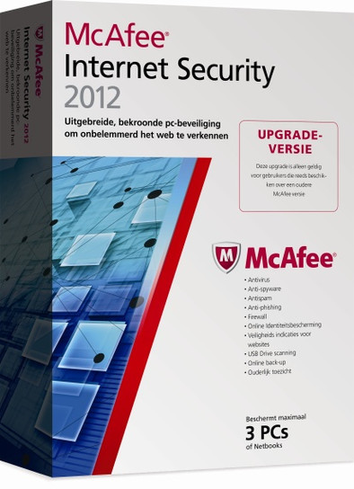 McAfee Internet Security 2012 3 User Upgrade NL is nooit meer leverbaar