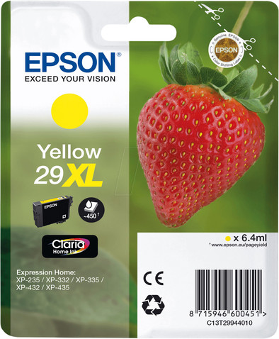 Epson 29XL Cartridge Geel is nooit meer leverbaar