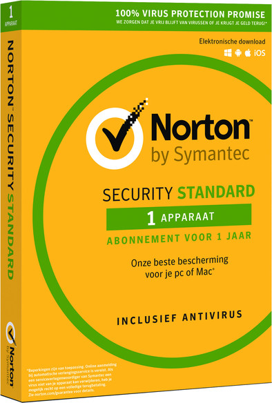 Norton Security Standard 2019 | 1 Apparaat | 1 Jaar is nooit meer leverbaar