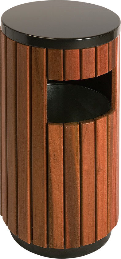 V-Part Buiten Prullenbak 33 Liter Zwart/Hout is nooit meer leverbaar