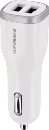 Mobiparts Autolader Dual USB 2.4A Wit is nooit meer leverbaar