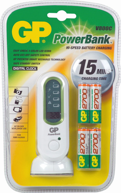 GP PowerBank V800C incl. 4x AA 2700 is nooit meer leverbaar