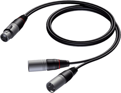 Procab CAB735 XLR female - 2x XLR male 1,5 m is nooit meer leverbaar