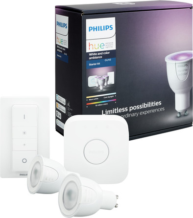 Philips HUE GU10 Starter Pack met Dimmer is nooit meer leverbaar