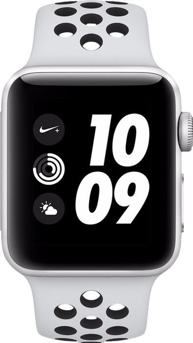 Apple Watch Series 3 Nike+ 42mm Zilver Aluminium/Zwart Sportband is nooit meer leverbaar