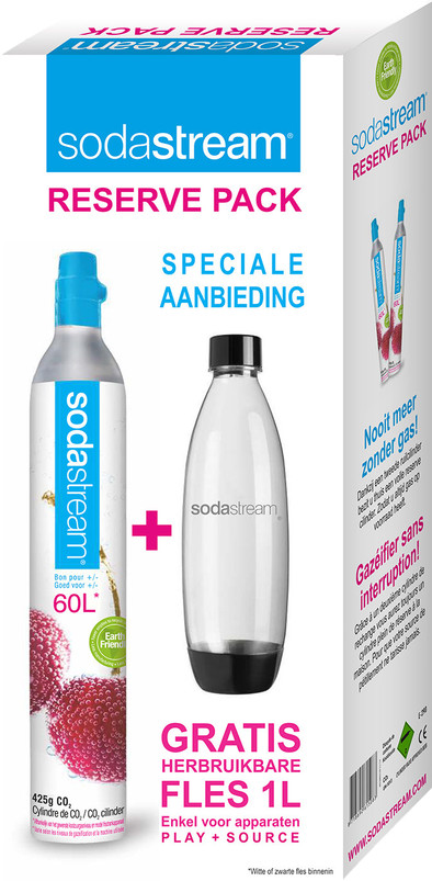 SodaStream Reservepack CO2-Cilinder + Fles is nooit meer leverbaar
