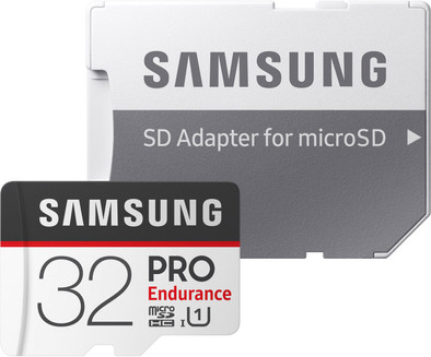 Samsung microSDHC PRO Endurance 32GB 100 MB/s + SD Adapter is nooit meer leverbaar