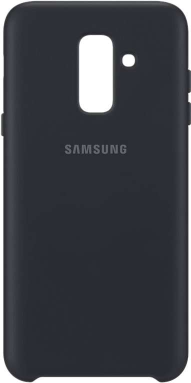 Samsung Galaxy A6 Plus (2018) Dual Layer Cover Back Cover Zwart is nooit meer leverbaar
