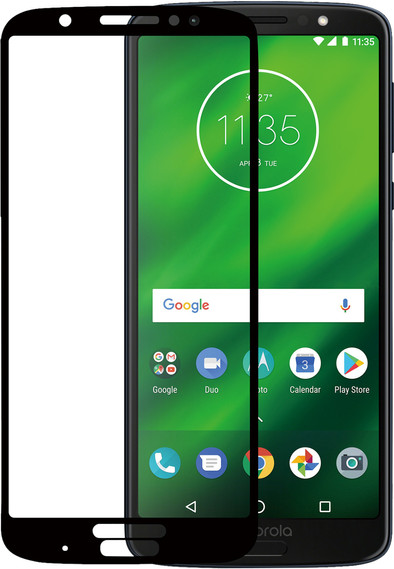 Azuri Gehard Glas Motorola Moto G6 Plus Screenprotector Glas Zwart is nooit meer leverbaar