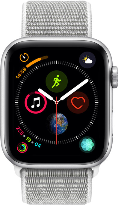 Apple Watch Series 4 44mm Zilver Aluminium/Grijze Nylon Sportband is nooit meer leverbaar