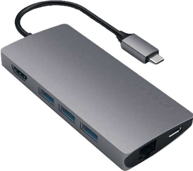 Satechi Usb C naar Usb A, Ethernet en HDMI Dock Space Grey is nooit meer leverbaar