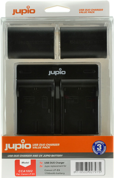 Jupio Kit: 2x Battery LP-E6 1700mAh + USB Dual Charger is nooit meer leverbaar