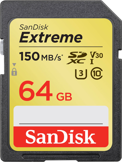 SanDisk SDXC Extreme 64GB 150MB/s is nooit meer leverbaar