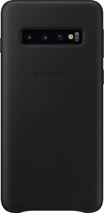 Samsung Galaxy S10 Leather Back Cover Zwart is nooit meer leverbaar