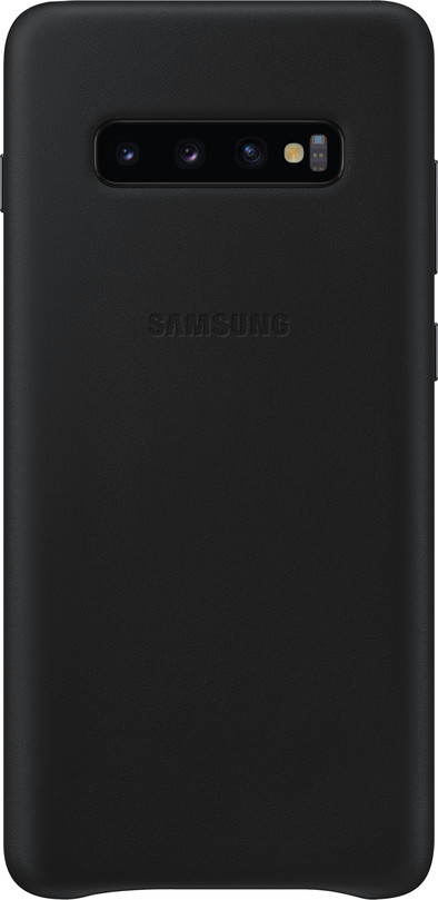 Samsung Galaxy S10 Plus Leather Back Cover Zwart is nooit meer leverbaar
