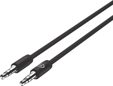 BlueBuilt 3,5 mm aux kabel nylon 2 meter is nooit meer leverbaar