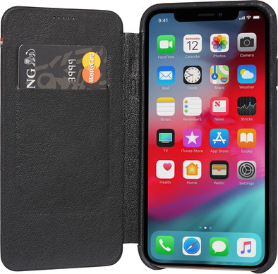 Decoded Leather Slim Wallet Apple iPhone X/Xs Book Case Zwart is nooit meer leverbaar