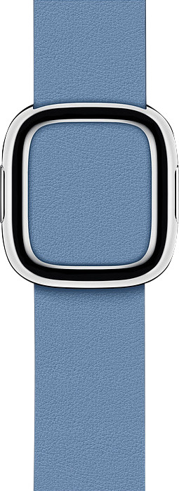 Apple Watch 38/40 mm Modern Leren Horlogeband Korenbloemblauw - Medium is nooit meer leverbaar