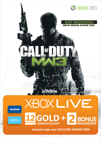 Xbox 360 Live Gold Modern Warfare 3 12 + 2 Abonnement is nooit meer leverbaar