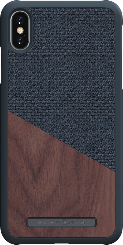 Nordic Elements Frejr Apple iPhone Xs Max Back Cover Donkergrijs/Hout is nooit meer leverbaar