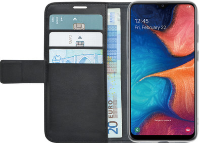 Azuri Wallet Magneet Samsung Galaxy A20e Book Case Zwart is nooit meer leverbaar