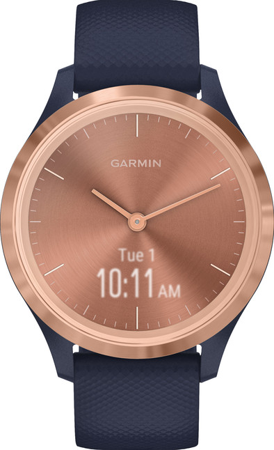 Garmin Vivomove 3S Sport - Rosé Goud/Blauw - 39 mm is nooit meer leverbaar