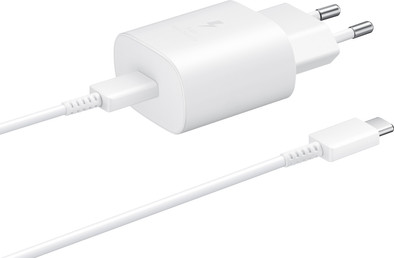 Samsung Oplader met Kabel 1m Usb C 25W met Power Delivery Wit is nooit meer leverbaar