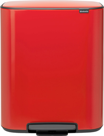 Brabantia Bo Pedal Bin 2 x 30 Liter Passion Red is nooit meer leverbaar