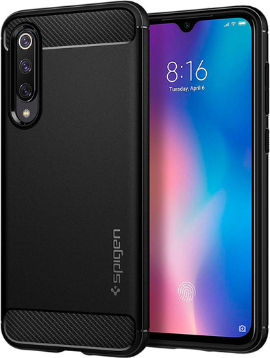 Spigen Rugged Armor Xiaomi Mi 9 SE Back Cover Zwart is nooit meer leverbaar
