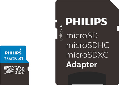 Philips Micro SDXC 256GB 100MB/s + SD Adapter is nooit meer leverbaar
