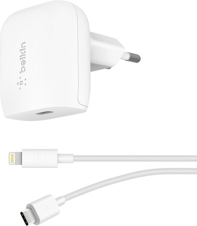 Belkin Power Delivery Oplader 18W + Lightning Kabel 1,2m Kunststof is nooit meer leverbaar